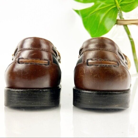 Johnston Murphy Mens Aragon Loafers Size 10.5 Brown Black Tassel Kiltie Moc Shoe - Picture 4 of 12